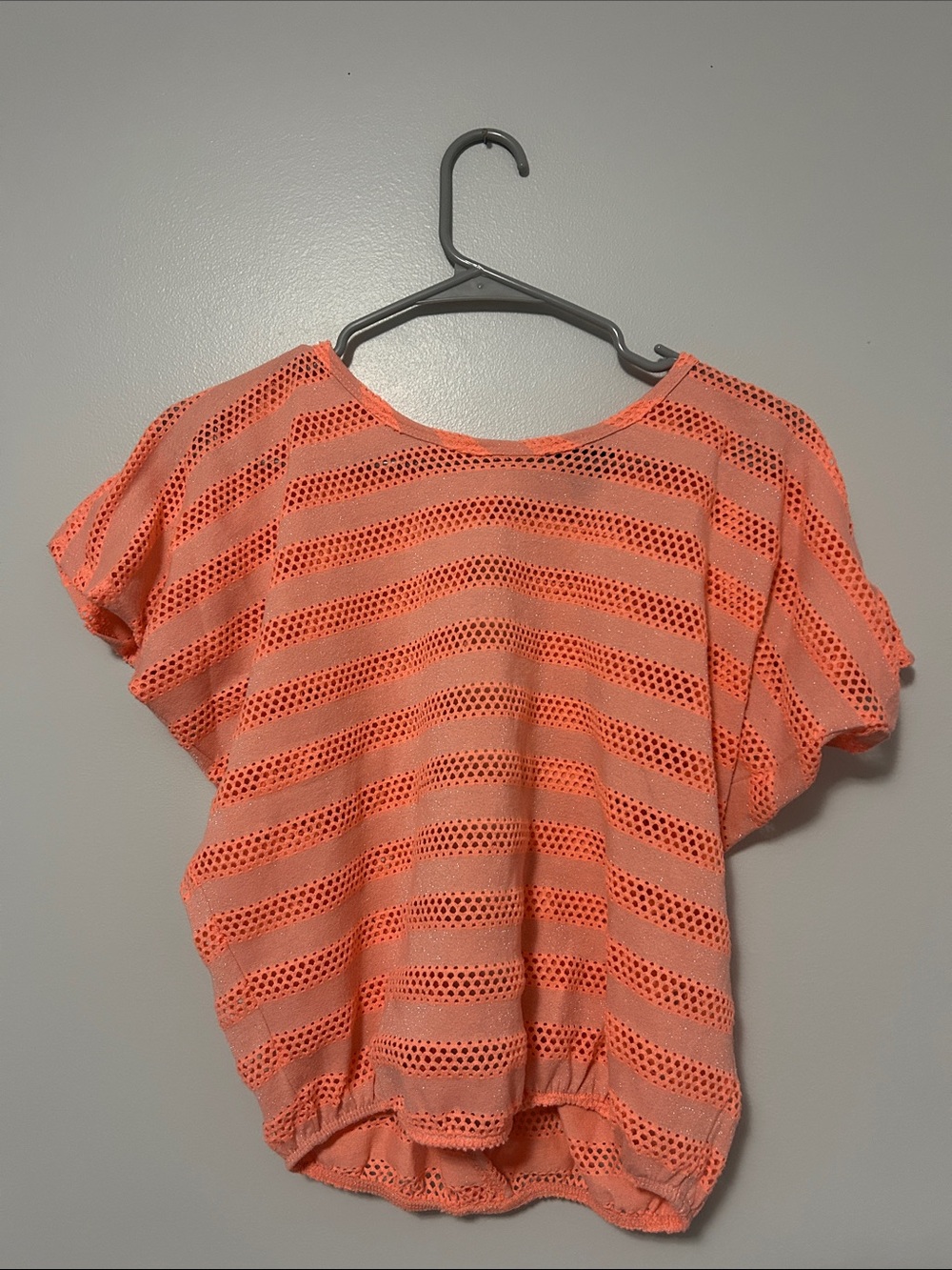Girls' Coral Short-Sleeve Open Knit Tee